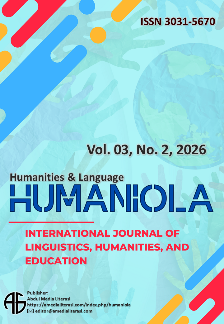 					View Vol. 3 No. 2 (2026): Humanities & Language: International Journal of Linguistics, Humanities, and Education
				